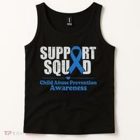 Support Squad Child Abuse Prevention Awareness Smile Face Tank Top thumb 2