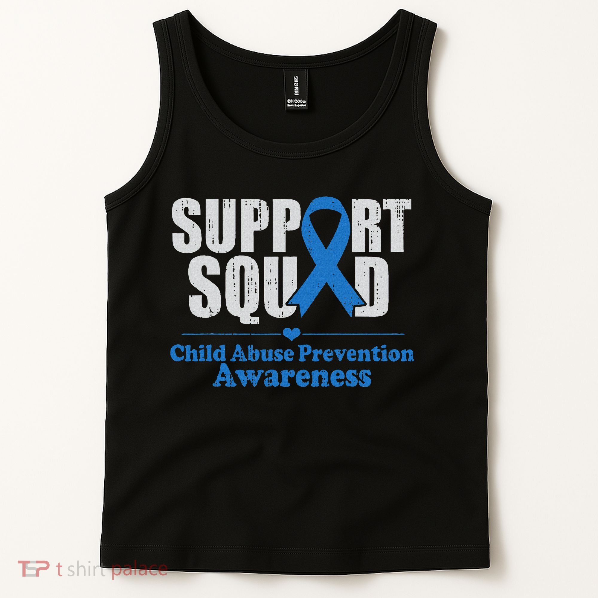 Support Squad Child Abuse Prevention Awareness Smile Face Tank Top