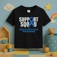 Support Squad Child Abuse Prevention Awareness Smile Face Toddler T-Shirt thumb 3