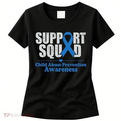 Support Squad Child Abuse Prevention Awareness Smile Face Women's T-Shirt