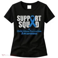 Support Squad Child Abuse Prevention Awareness Smile Face Women's T-Shirt thumb 0