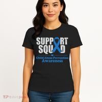 Support Squad Child Abuse Prevention Awareness Smile Face Women's T-Shirt thumb 4