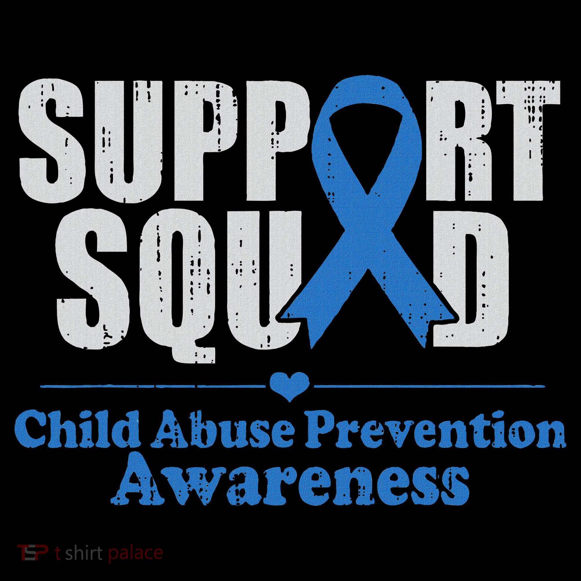 Support Squad Child Abuse Prevention Awareness Smile Face Women's T-Shirt