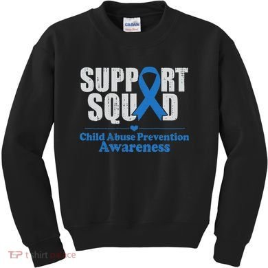 Support Squad Child Abuse Prevention Awareness Smile Face Kids Sweatshirt
