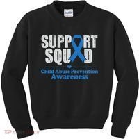 Support Squad Child Abuse Prevention Awareness Smile Face Kids Sweatshirt thumb 0