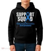 Support Squad Child Abuse Prevention Awareness Smile Face Kids Hoodie thumb 4