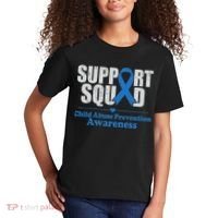 Support Squad Child Abuse Prevention Awareness Smile Face Kids T-Shirt thumb 2
