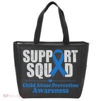 Support Squad Child Abuse Prevention Awareness Smile Face Tote Bag thumb 0