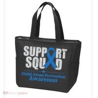 Support Squad Child Abuse Prevention Awareness Smile Face Tote Bag thumb 3