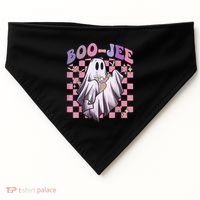 Spooky Season Cute Groovy Ghost Halloween Costume Boo Jee USA-Made Doggie Bandana thumb 0