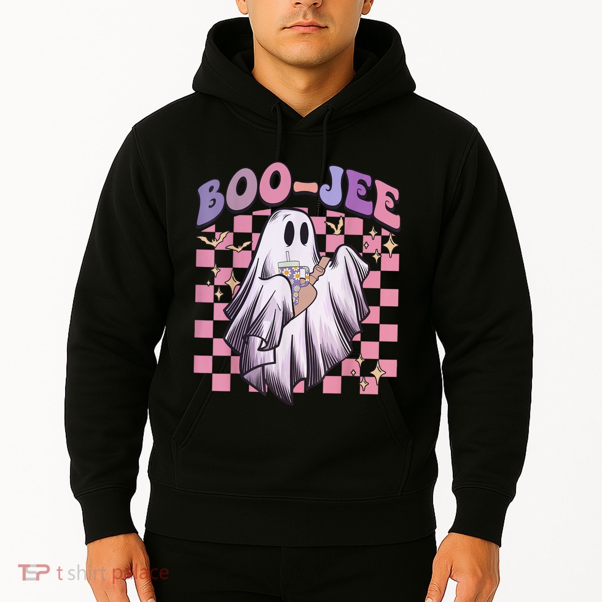 Spooky Season Cute Groovy Ghost Halloween Costume Boo Jee Hoodie