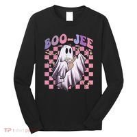 Spooky Season Cute Groovy Ghost Halloween Costume Boo Jee Long Sleeve Shirt thumb 0