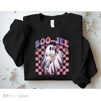 Spooky Season Cute Groovy Ghost Halloween Costume Boo Jee Sweatshirt thumb 2