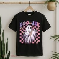 Spooky Season Cute Groovy Ghost Halloween Costume Boo Jee T-Shirt thumb 2