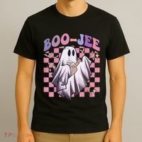 Spooky Season Cute Groovy Ghost Halloween Costume Boo Jee T-Shirt thumb 3