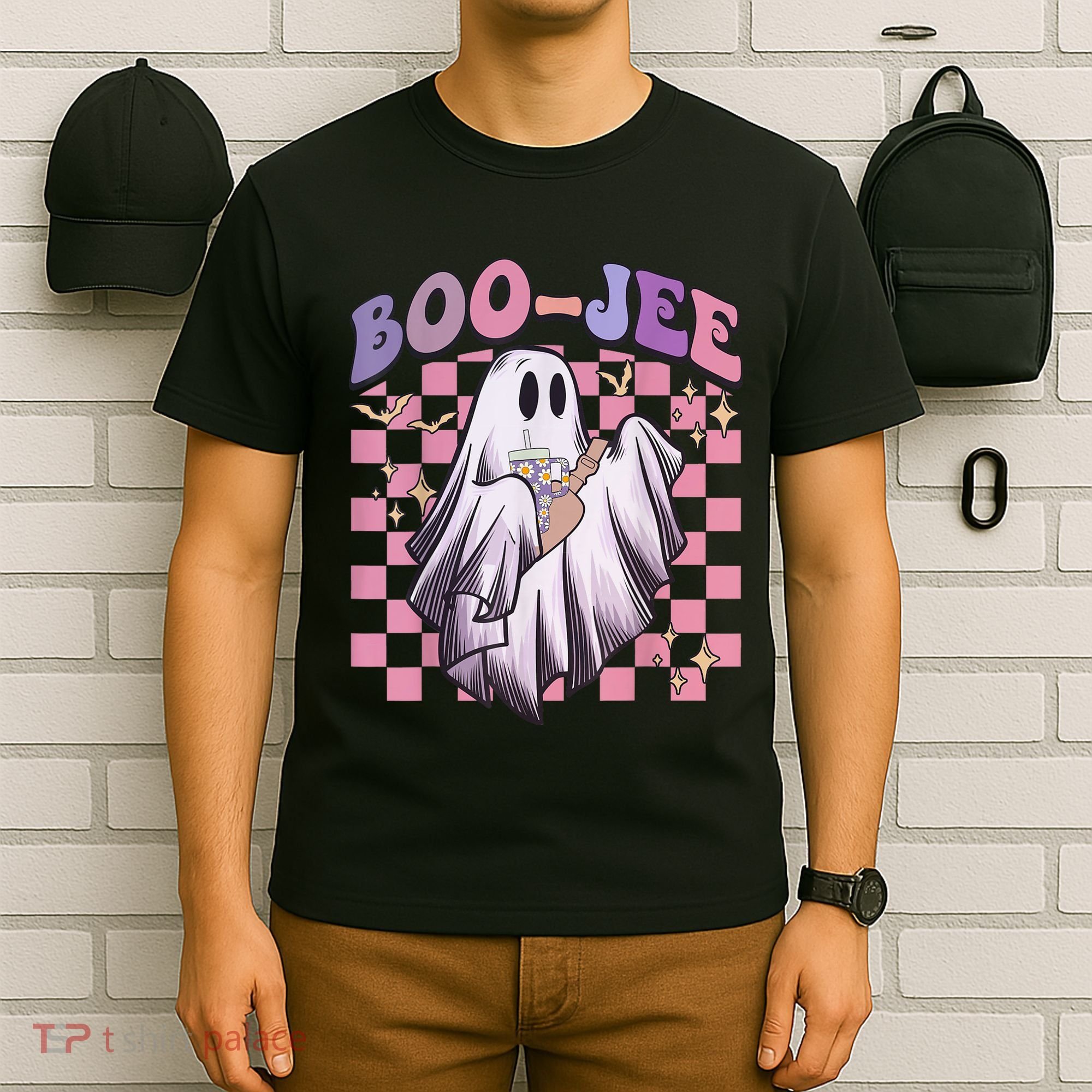 Spooky Season Cute Groovy Ghost Halloween Costume Boo Jee T-Shirt