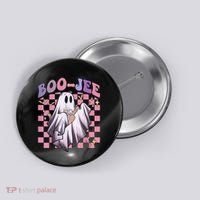 Spooky Season Cute Groovy Ghost Halloween Costume Boo Jee Button thumb 0