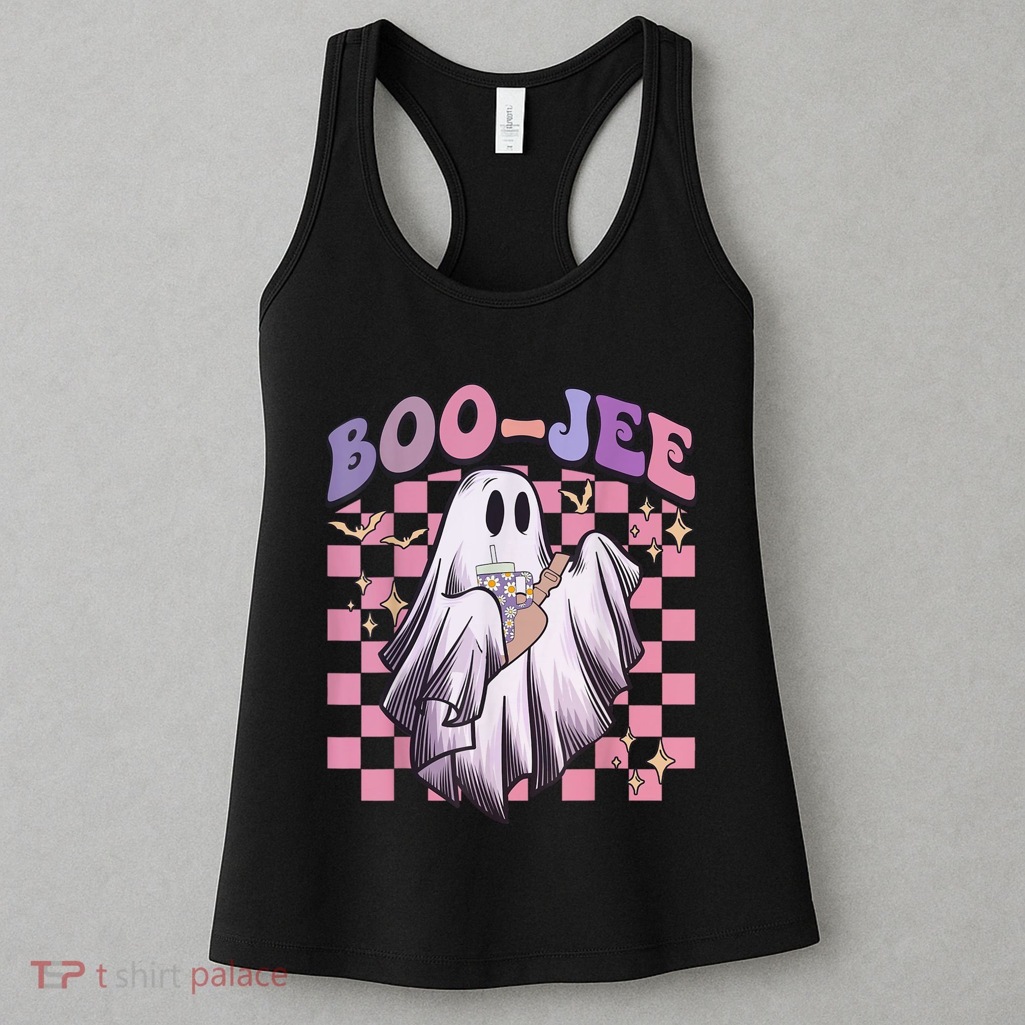Spooky Season Cute Groovy Ghost Halloween Costume Boo Jee Women's Tank Top