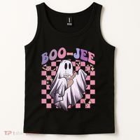 Spooky Season Cute Groovy Ghost Halloween Costume Boo Jee Tank Top thumb 2