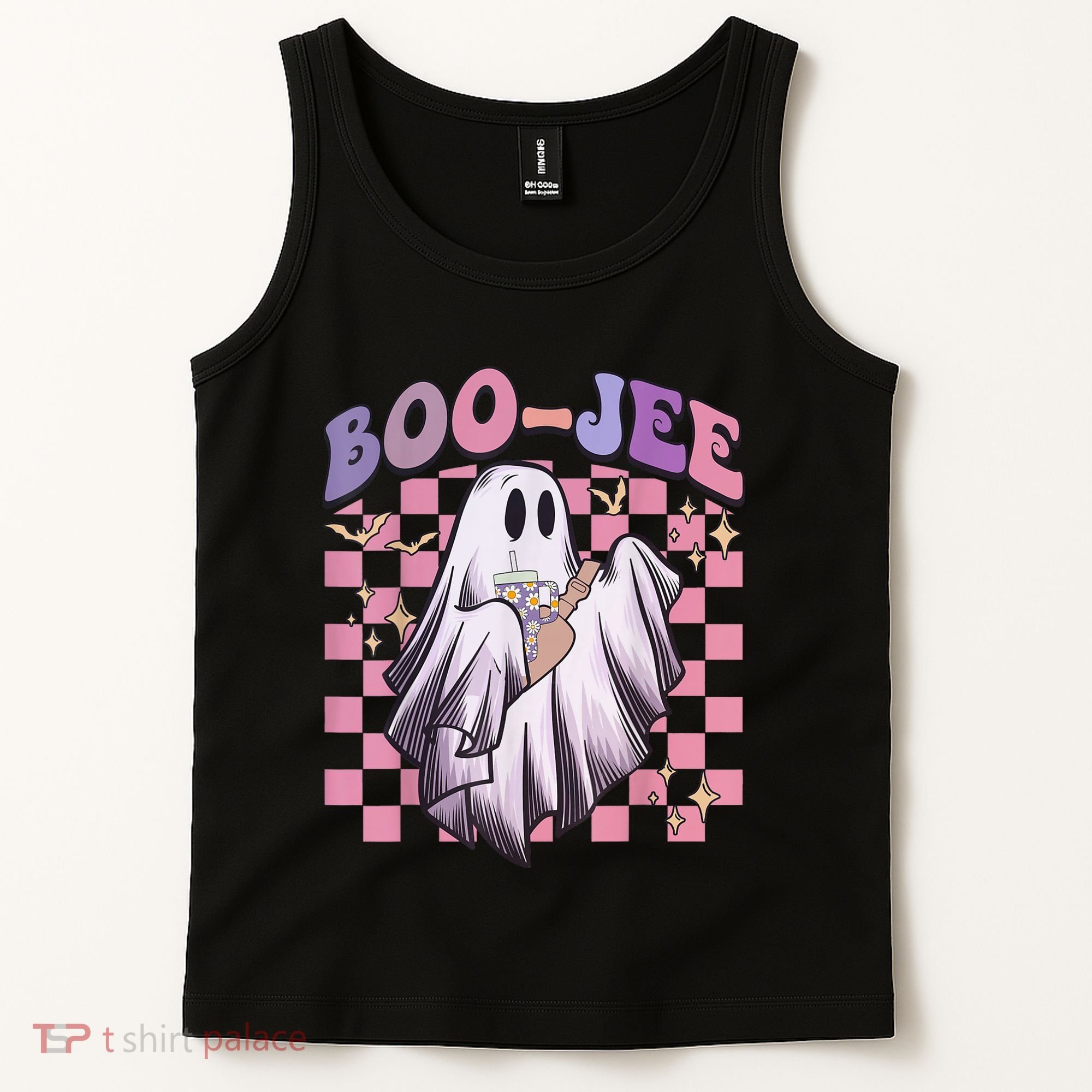 Spooky Season Cute Groovy Ghost Halloween Costume Boo Jee Tank Top