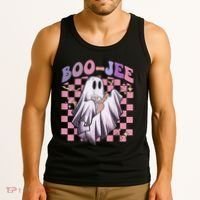 Spooky Season Cute Groovy Ghost Halloween Costume Boo Jee Tank Top thumb 3
