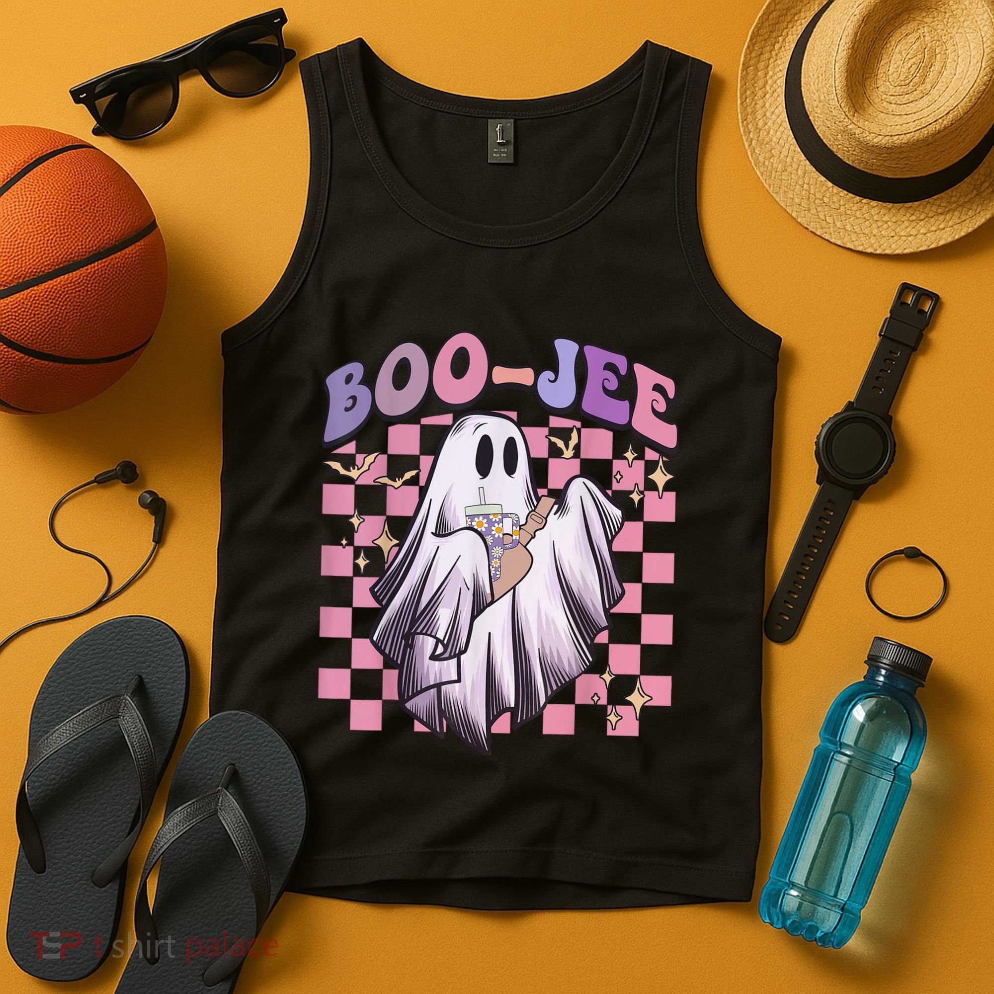Spooky Season Cute Groovy Ghost Halloween Costume Boo Jee Tank Top