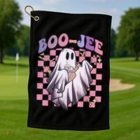 Spooky Season Cute Groovy Ghost Halloween Costume Boo Jee Golf Towel thumb 1