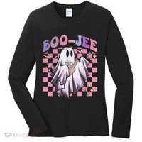 Spooky Season Cute Groovy Ghost Halloween Costume Boo Jee Women's Long Sleeve Shirt thumb 0