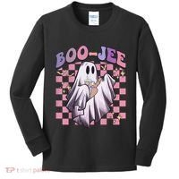 Spooky Season Cute Groovy Ghost Halloween Costume Boo Jee Kids Long Sleeve Shirt thumb 0