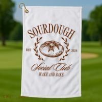 Sourdough Social Club Bread Wake & Bake In My Sourdough Era Golf Towel thumb 1