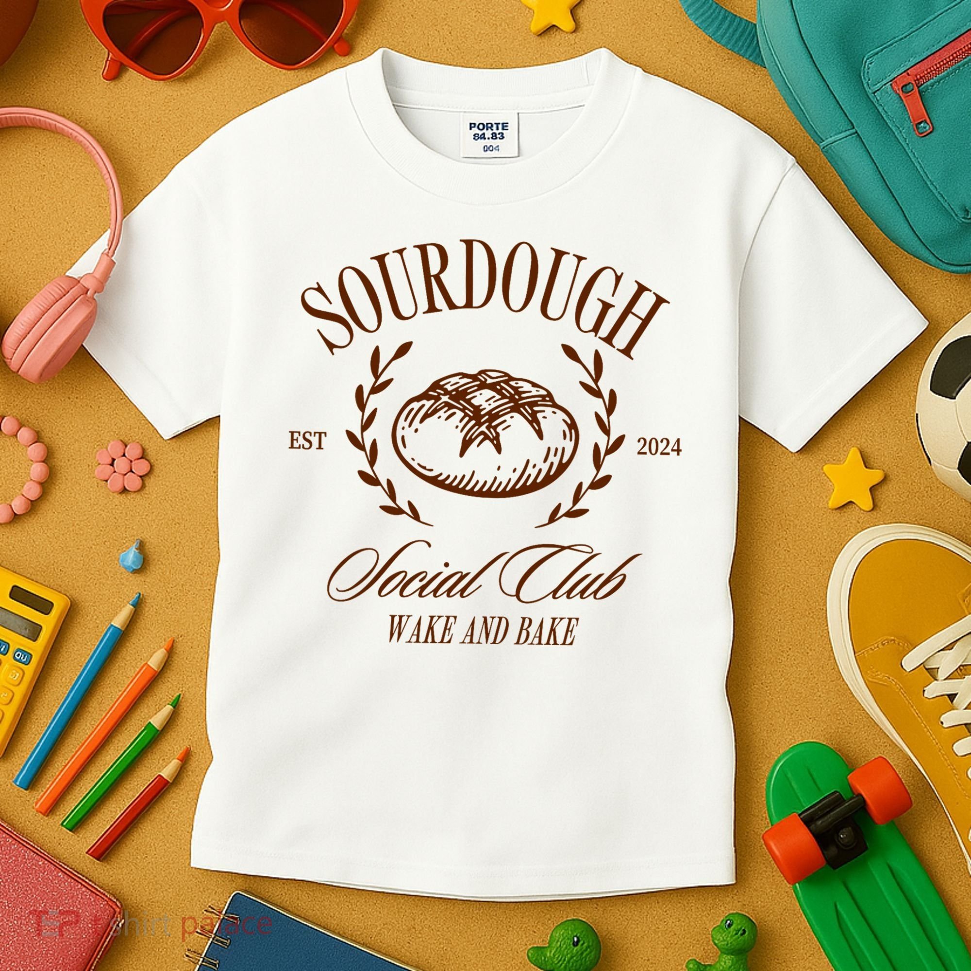 Sourdough Social Club Bread Wake & Bake In My Sourdough Era Kids T-Shirt