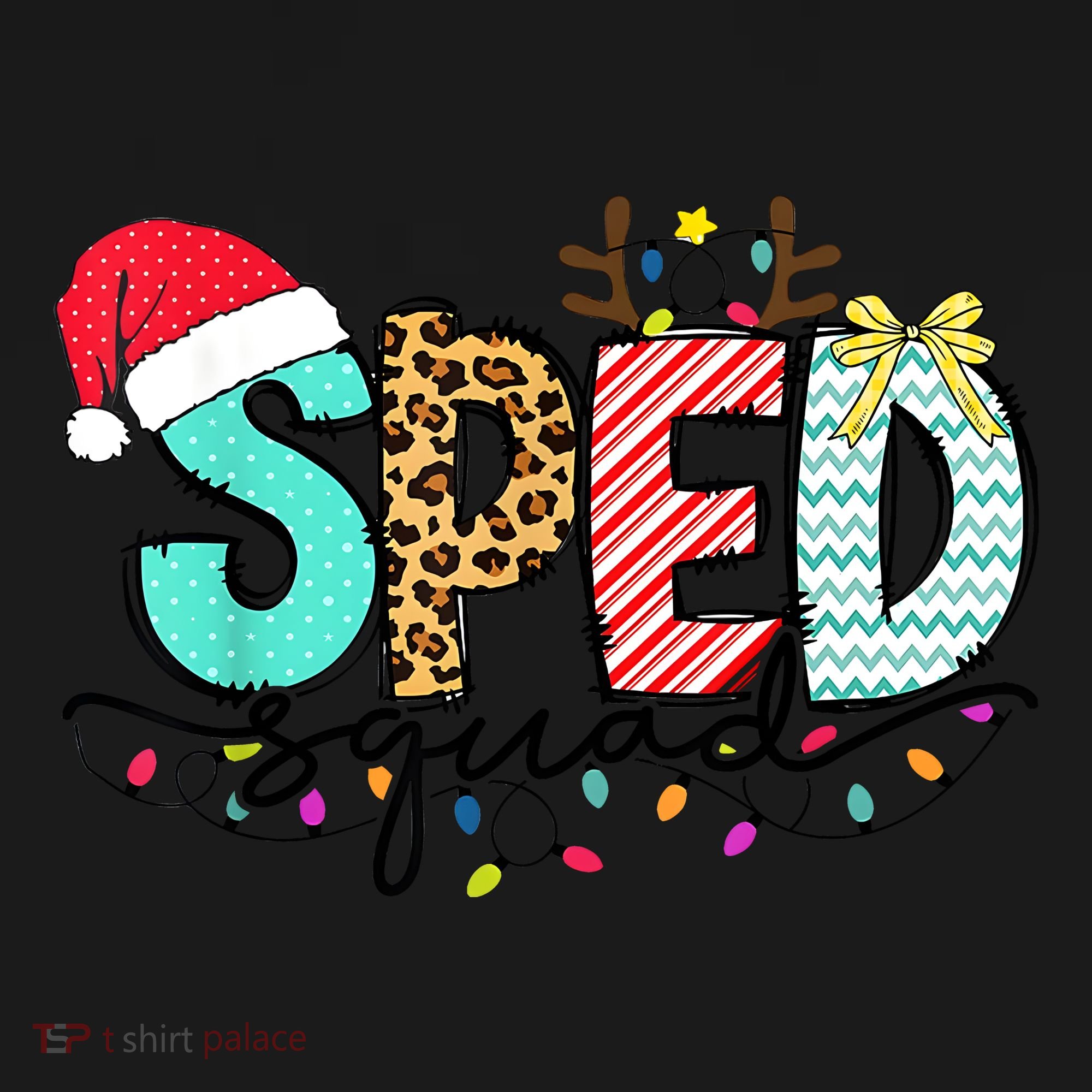Sped Squad Christmas Lights Special Education Teacher Christmas Backpack