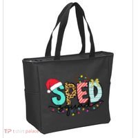 Sped Squad Christmas Lights Special Education Teacher Christmas Tote Bag thumb 2