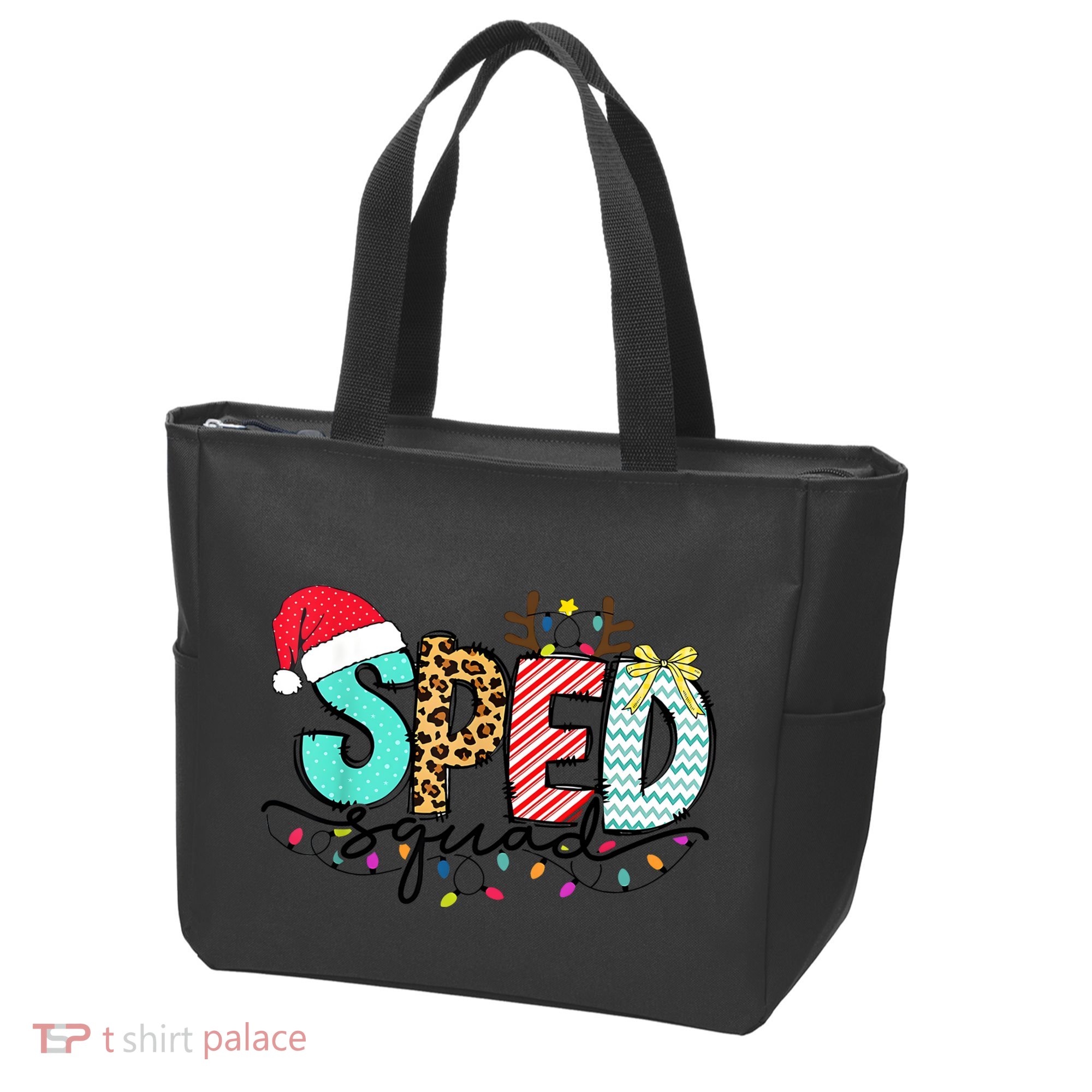 Sped Squad Christmas Lights Special Education Teacher Christmas Tote Bag