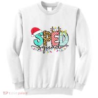 Sped Squad Christmas Lights Special Education Teacher Christmas Sweatshirt thumb 0