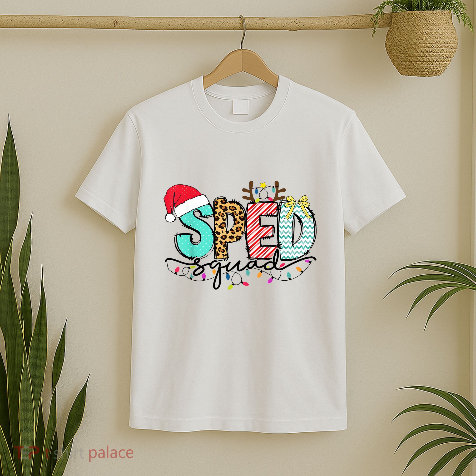 Sped Squad Christmas Lights Special Education Teacher Christmas T-Shirt
