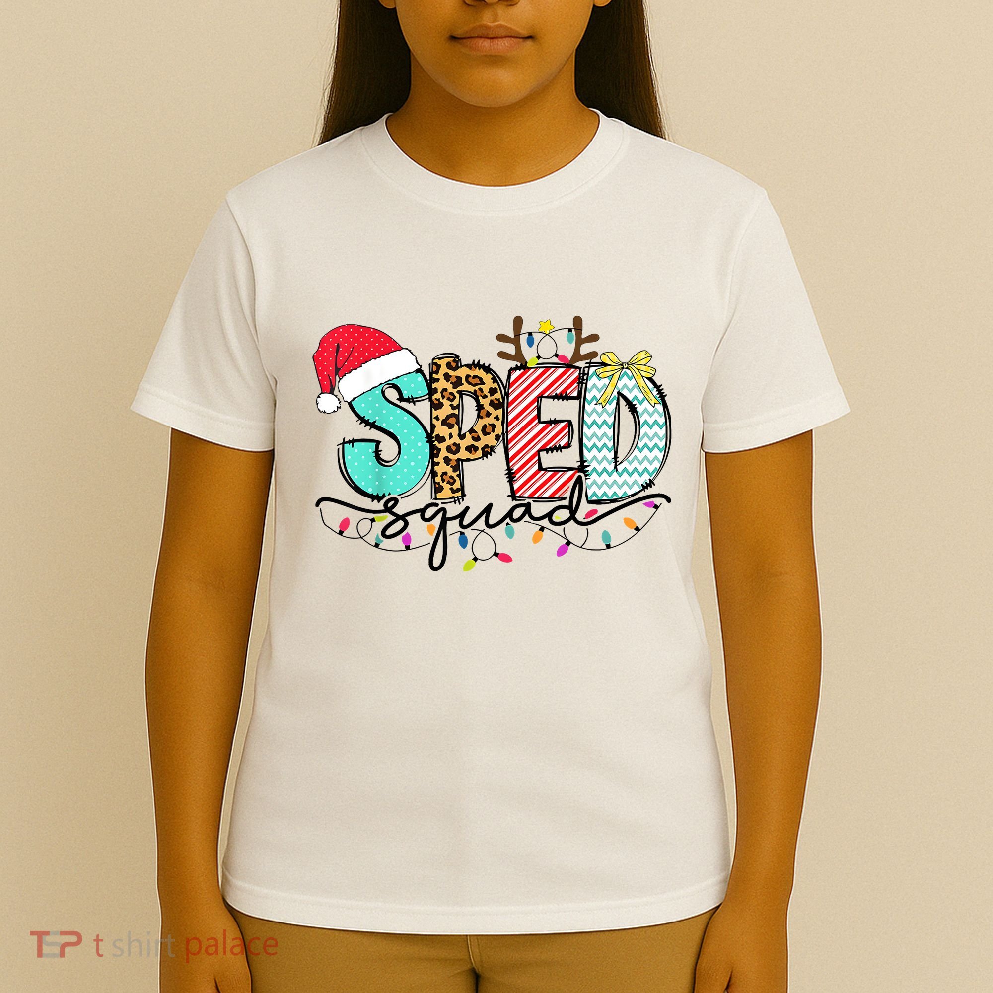 Sped Squad Christmas Lights Special Education Teacher Christmas T-Shirt