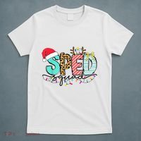 Sped Squad Christmas Lights Special Education Teacher Christmas T-Shirt thumb 5