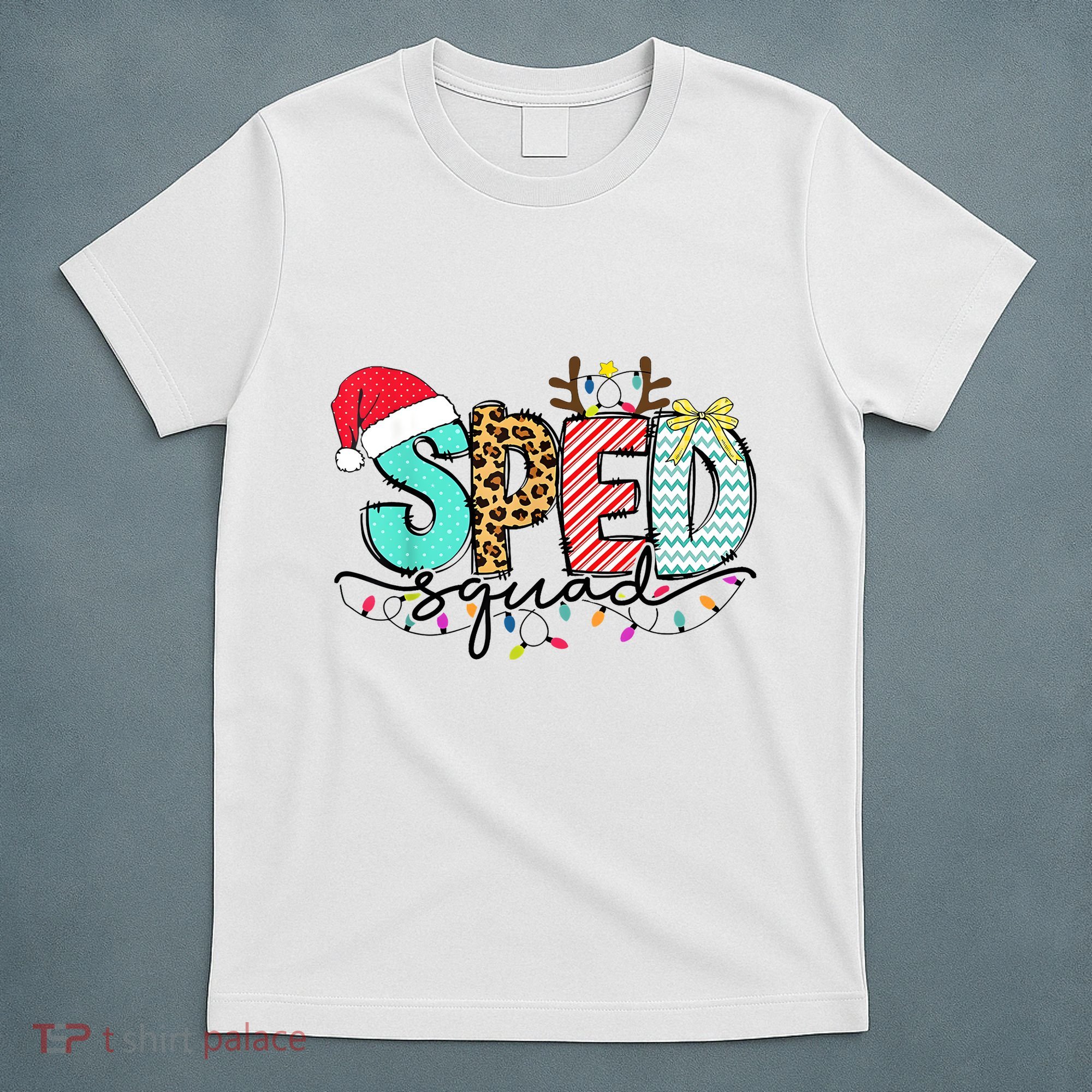 Sped Squad Christmas Lights Special Education Teacher Christmas T-Shirt