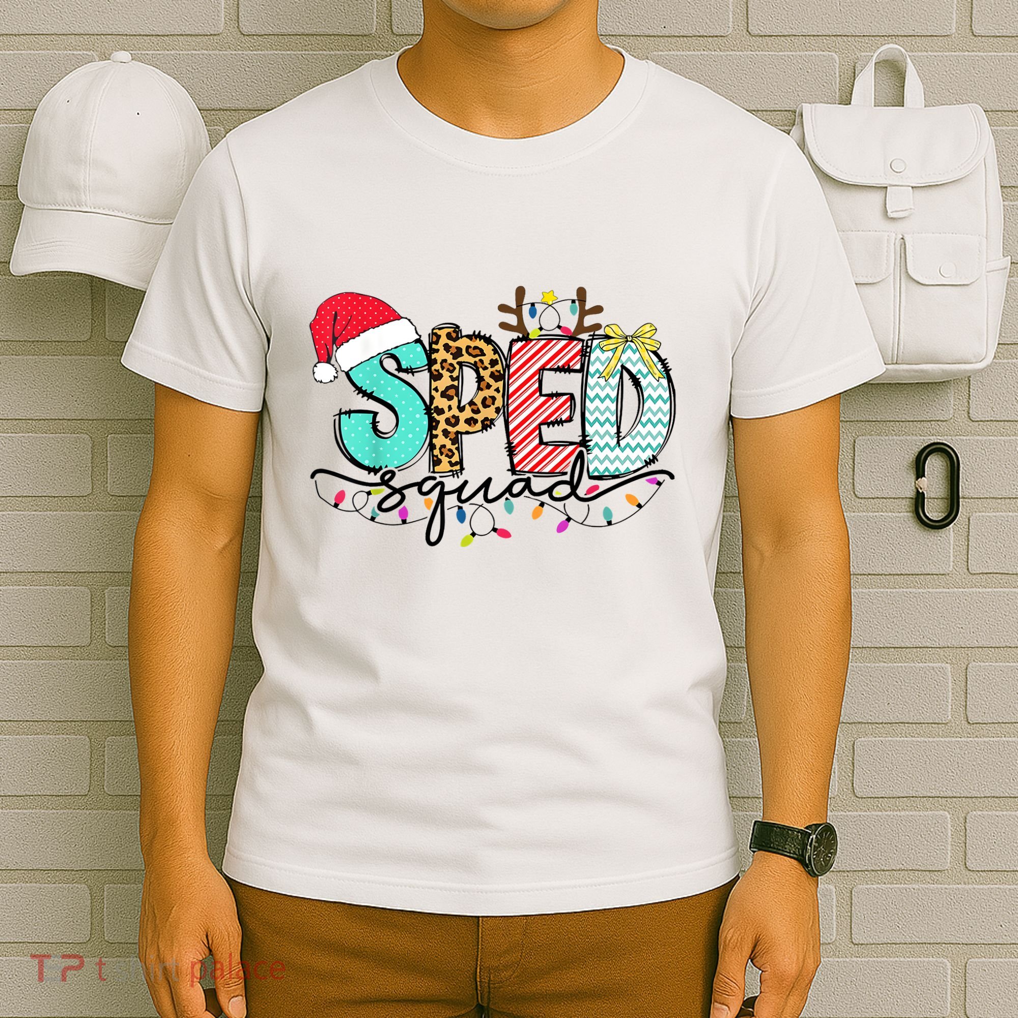 Sped Squad Christmas Lights Special Education Teacher Christmas T-Shirt