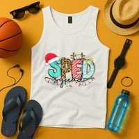 Sped Squad Christmas Lights Special Education Teacher Christmas Tank Top thumb 4