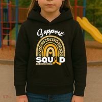 Support Squad Childhood Cancer Kids Hoodie thumb 3