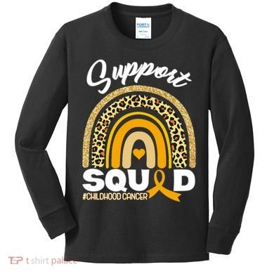 Support Squad Childhood Cancer Kids Long Sleeve Shirt