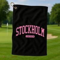 Stockholm Sweden College University Style Golf Towel thumb 1