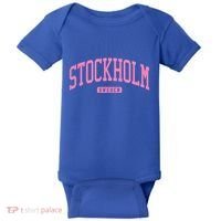 Stockholm Sweden College University Style Baby Bodysuit thumb 0