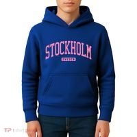 Stockholm Sweden College University Style Kids Hoodie thumb 4