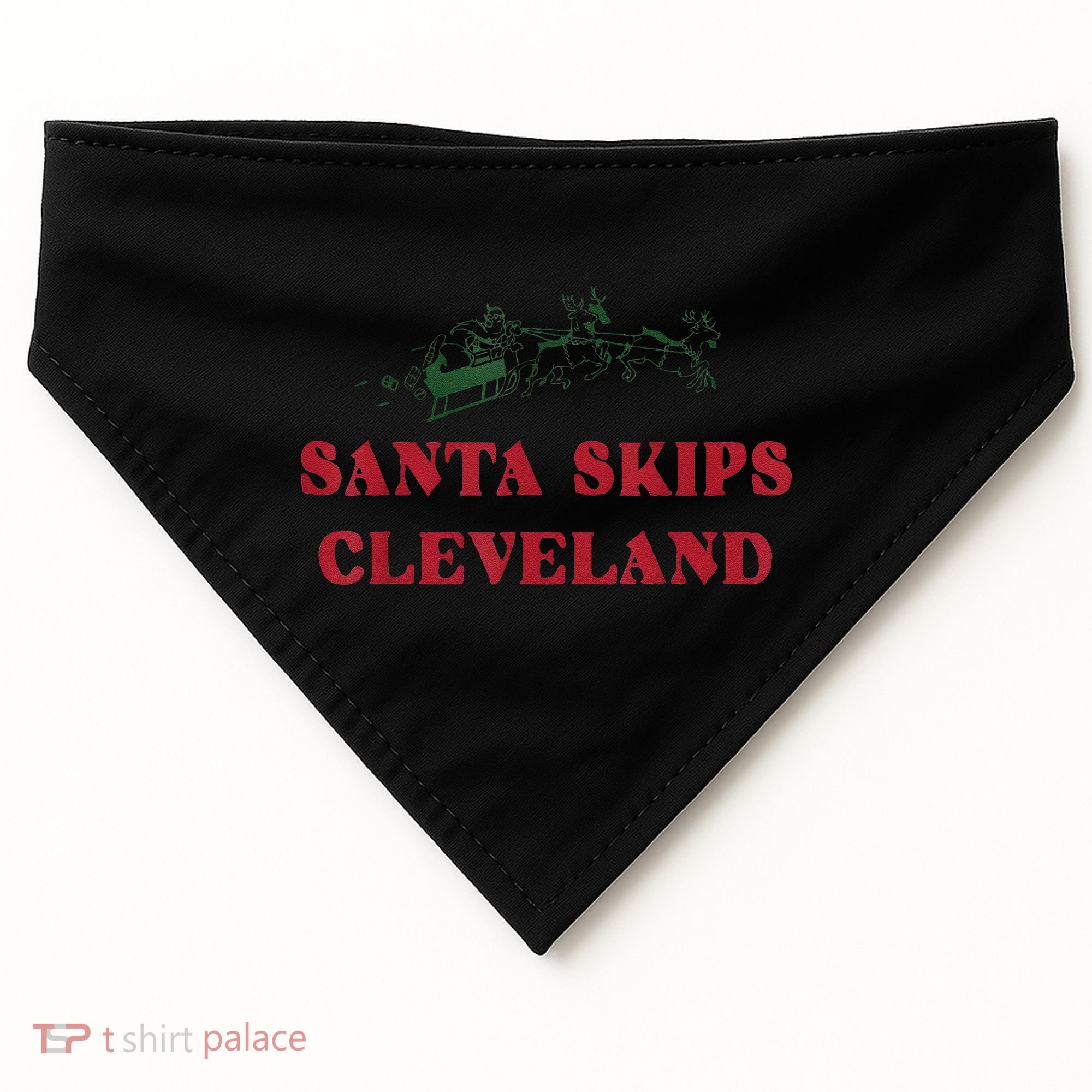 Santa Skips Cleveland USA-Made Doggie Bandana