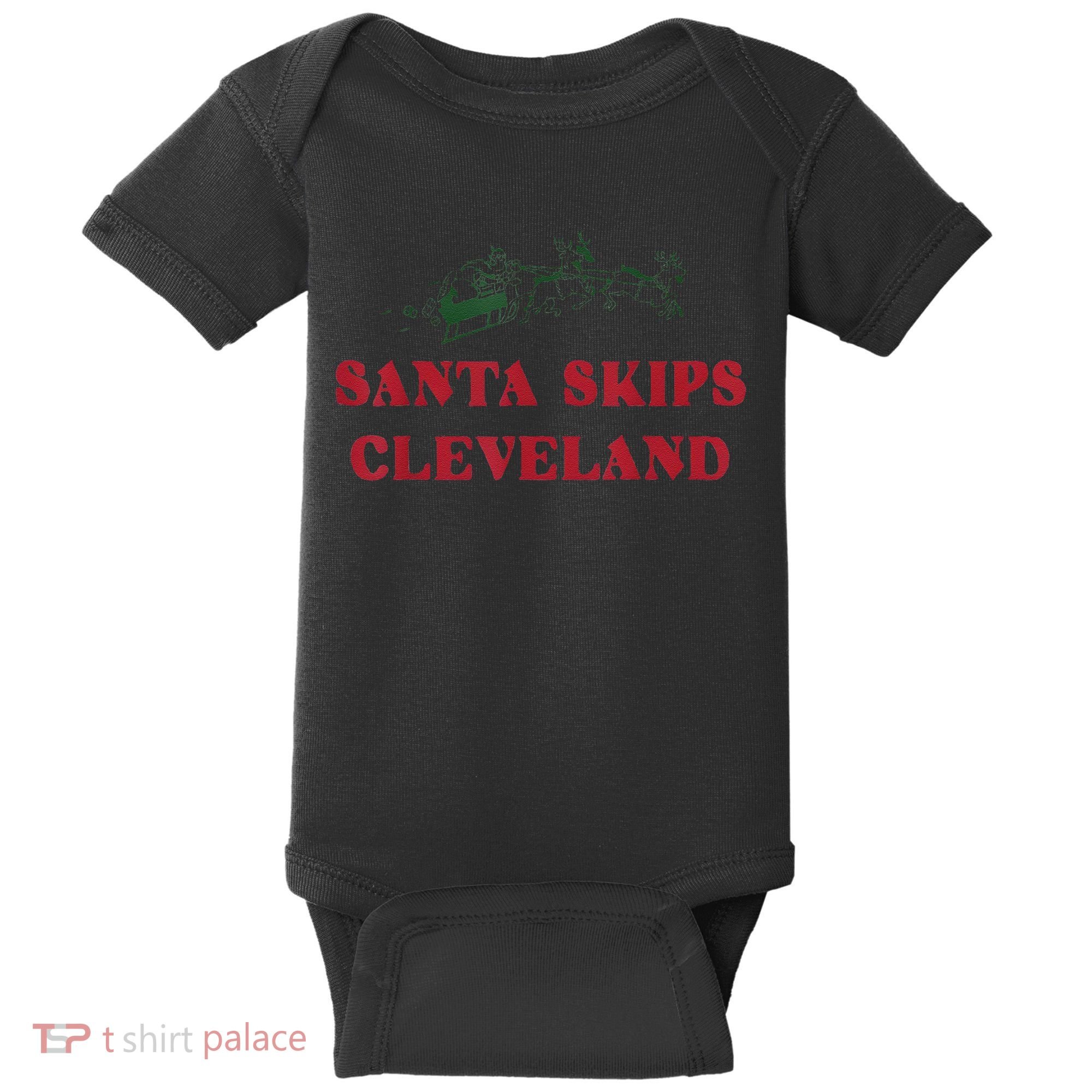 Santa Skips Cleveland Baby Bodysuit