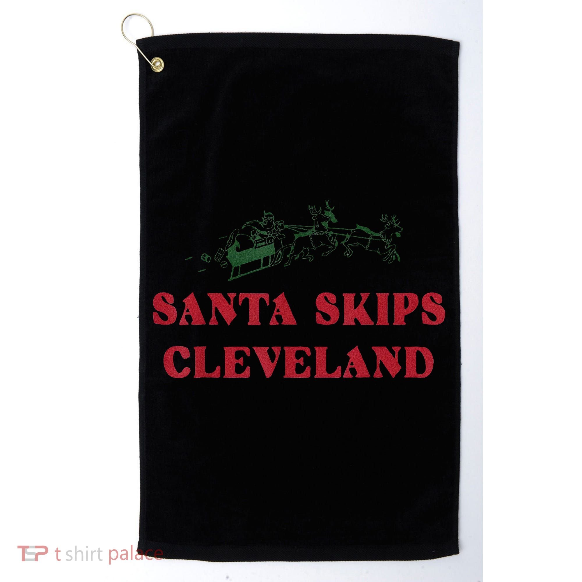Santa Skips Cleveland Golf Towel
