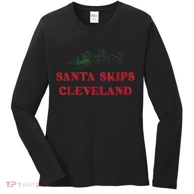 Santa Skips Cleveland Women's Long Sleeve Shirt